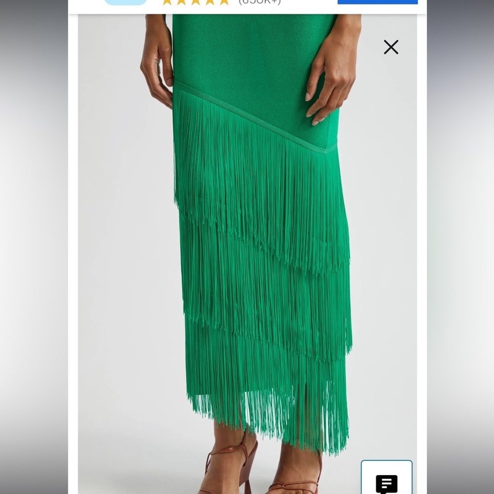 NWT Free People Elexiay Lokoja Green Fringe Halter Maxi Dress Small - Picture 4 of 13